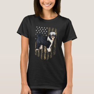 Camo American Flag Tibetan Terrier 4th Of July Usa T-Shirt