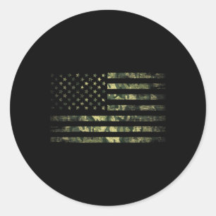 Camo American Flag Usa Boys Men Women Girls Kids 4 Classic Round Sticker