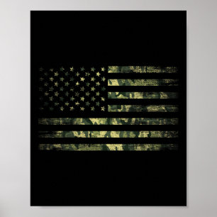Camo American Flag Usa Boys Men Women Girls Kids 4 Poster