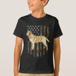 Camo American Flag Yellow Labrador Retriever 4th O T-Shirt