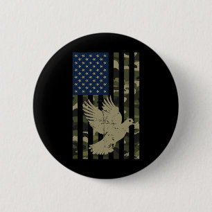 Camo American Usa Flag Camouflage Dove Hunting Hun 2 Inch Round Button