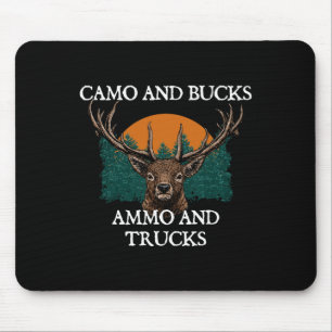 Camo And Bucks Ammo And Trucks Seeking Animals Hun Mouse Pad