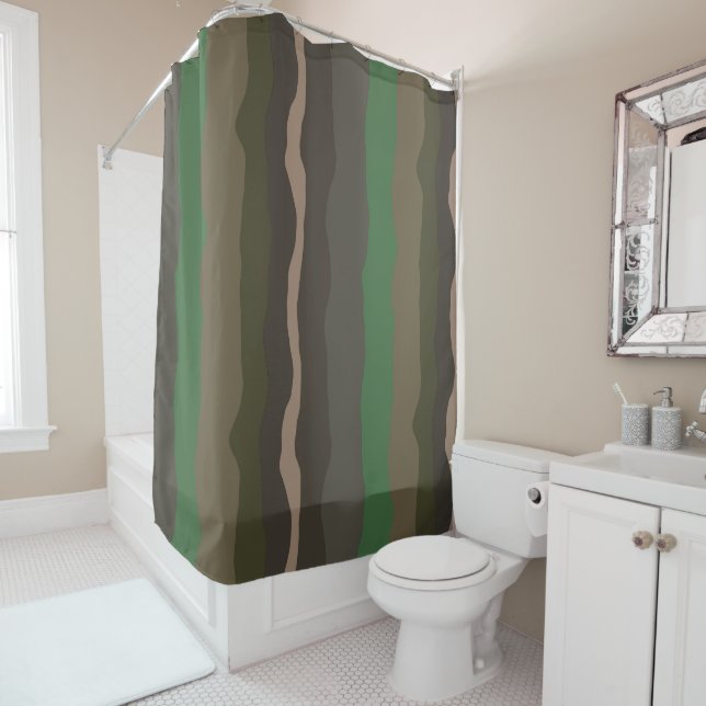 Camo and Green abstract Stripes (In Situ)
