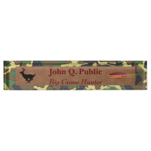 Camo and Leather Nameplate