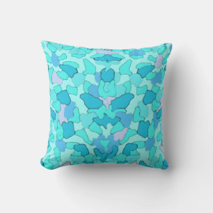 Camo Aqua Throw Pillow