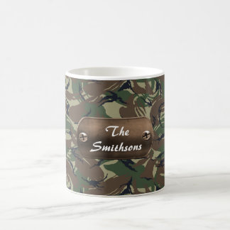 camo army brown and green personalized coffee mug