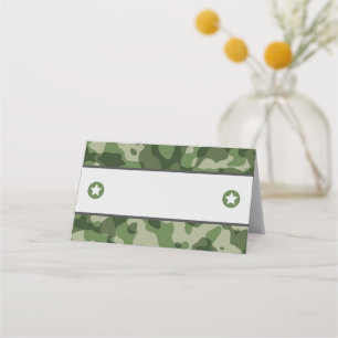 Camo Army Military Menu Tent Cards