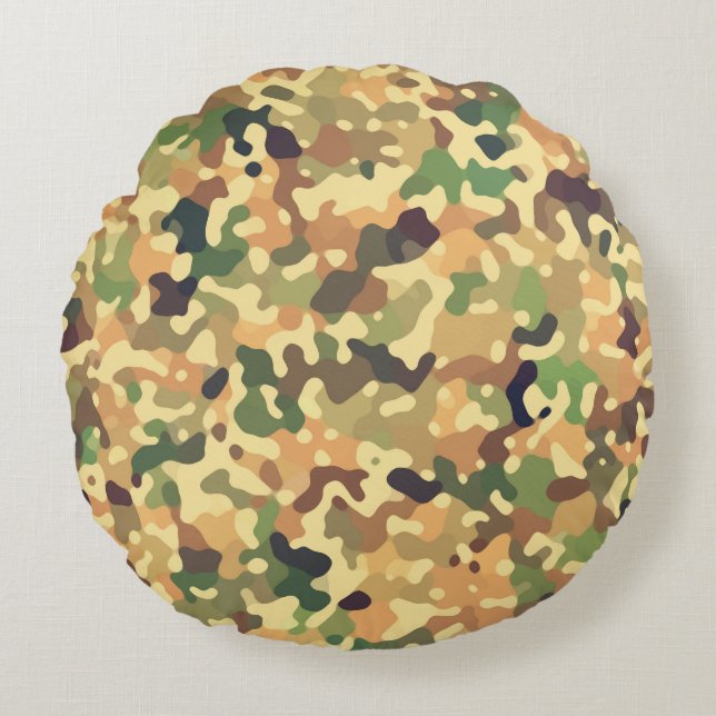 Camo Autumn Round Pillow (Front)