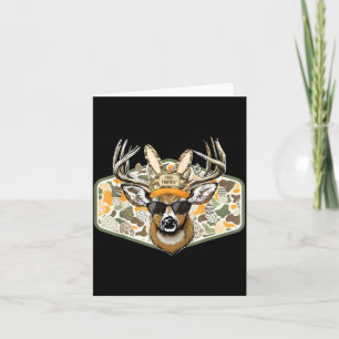 Camo Backward Cap Deer Buck Easter Egg Hunter Boy Card