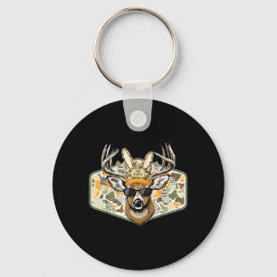 Camo Backward Cap Deer Buck Easter Egg Hunter Boy Keychain