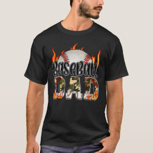 Camo Baseball Dad Camouflage Leopard Happy Father' T-Shirt