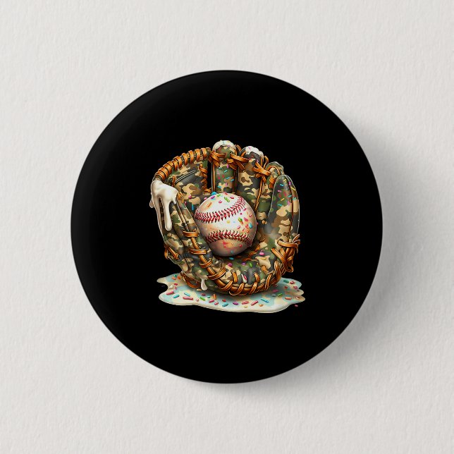 Camo Baseball Gloves Lifestyle 101 Apparel Drip Ic 2 Inch Round Button (Front)