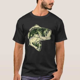 Camo Bass Fish Camouflage Bass Fishing Fishermen T-Shirt