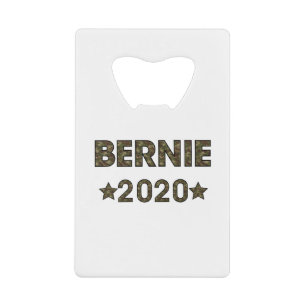 Camo Bernie 2020 Presidential Candidate Credit Card Bottle Opener