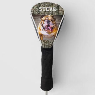 Camo Black Bulldog Breed Animal Name Cool Golf Head Cover