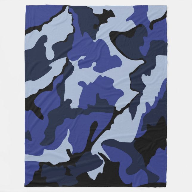 Camo Bleu, Grosse couverture en polaire (Devant)