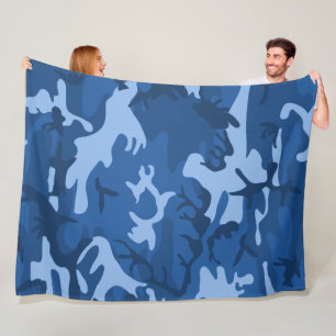 Camo Blue Fleece Blanket
