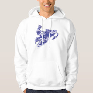 Camo Blue Sled on Black copy Hoodie