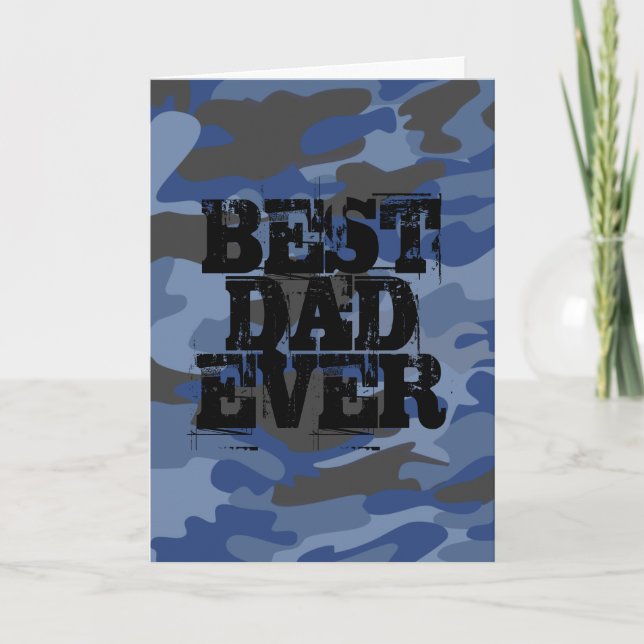 Camo Bold Best Dad Ever Card (Front)