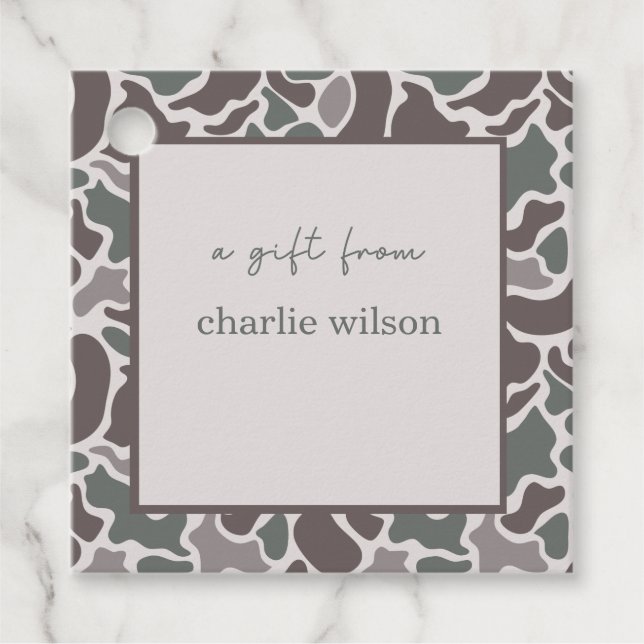 Camo Boys Birthday Gift Tag (Front)