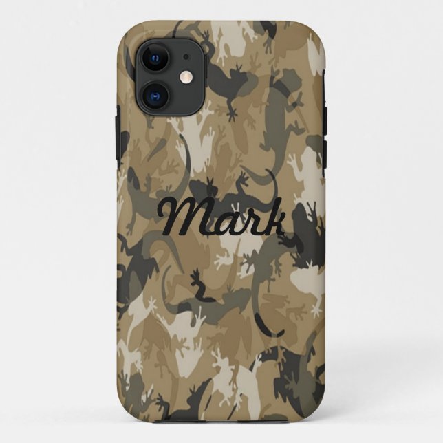 Camo Brown Reptile Personnalisé iPhone 5 Coque (Dos)