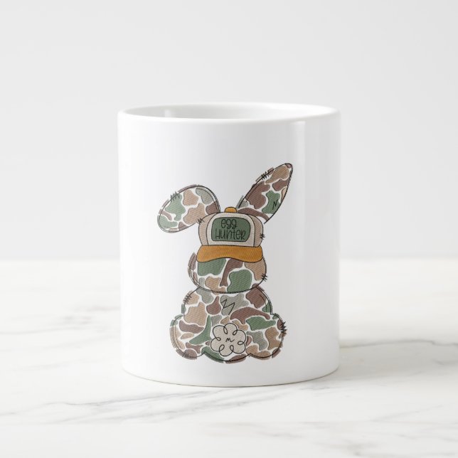 Camo Bunny Easter Egg Hunter Shirt Graphic Large Coffee Mug (Front)