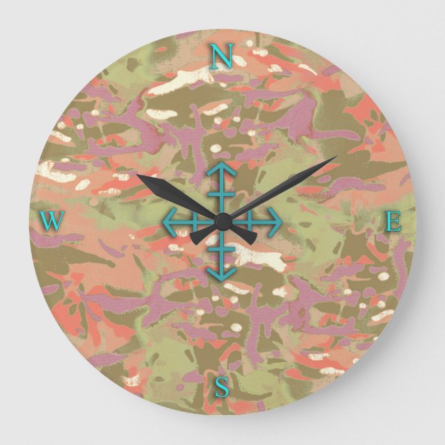 Camo Camo, look at me! Large Clock (Front)