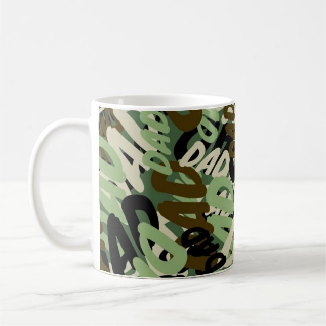 Camo camouflage DAD text mug (Left)