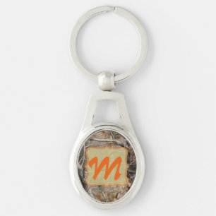 Camo Camouflage Hunters Monogram Initial Key Chain