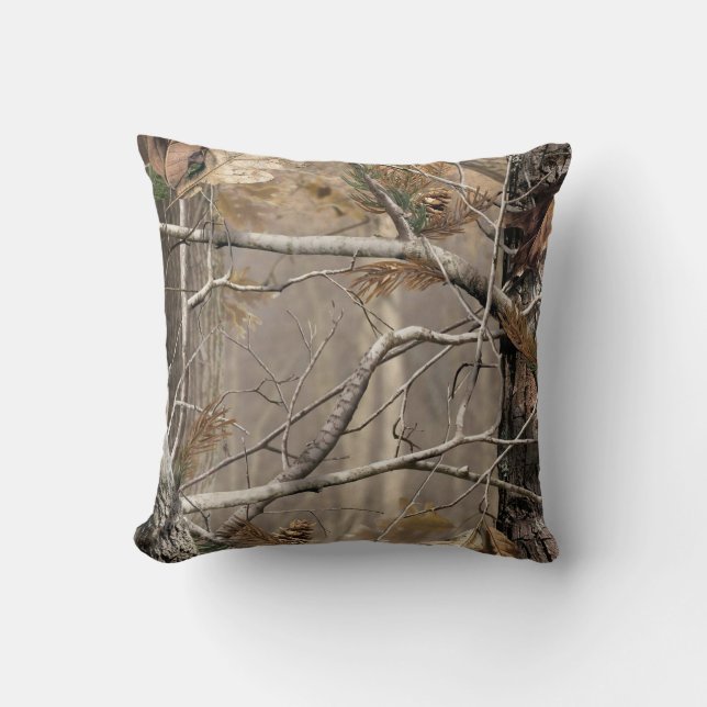 Camo Camouflage Huntin Monogram Throw Couch Pillow (Front)