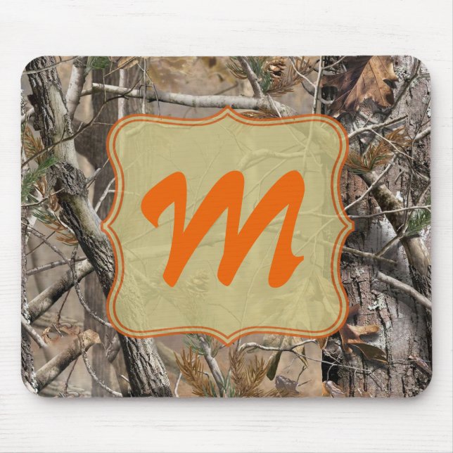 Camo Camouflage Hunting Monogram Initial Mouse Pad (Front)
