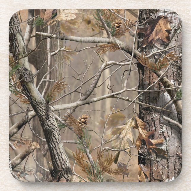 Camo Camouflage Hunting Real Tree Drink Coaster (Front)