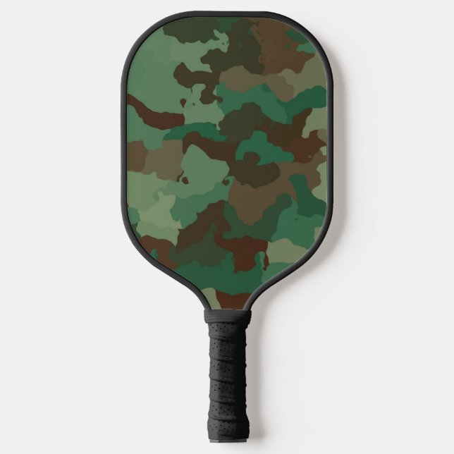Camo Camouflage Military Monogrammed Name Pickleball Paddle (Front)