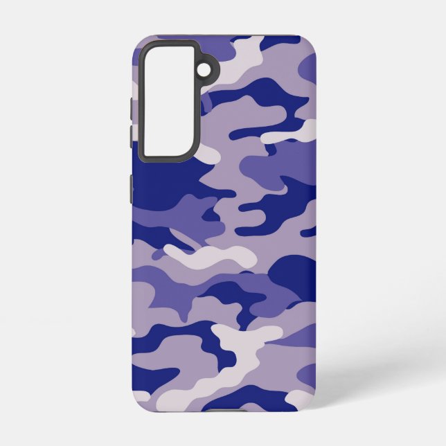 Camo Camping Hunting Blue Camouflage Samsung Galaxy S21 Case (Back)