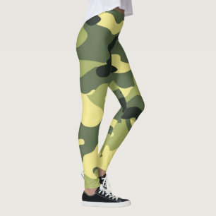 Camo Camping Hunting Green Camouflage Leggings