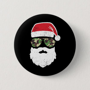 Camo Christmas In July Retro Vintage Camo Christma 2 Inch Round Button