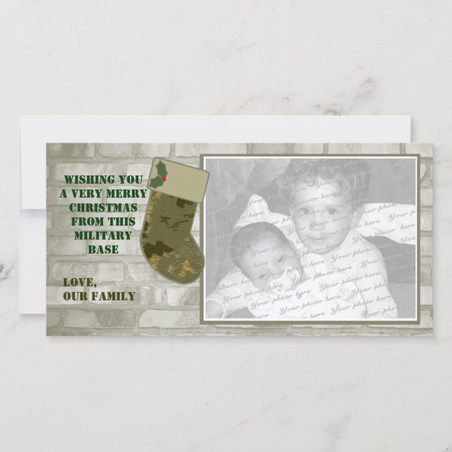 Camo Christmas Photo Card (Front)