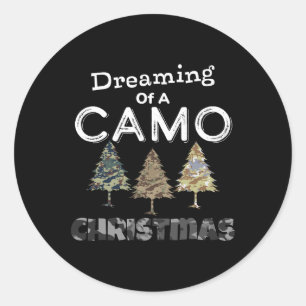 Camo Christmas Trees Gift For Men Dreaming Of Camo Classic Round Sticker