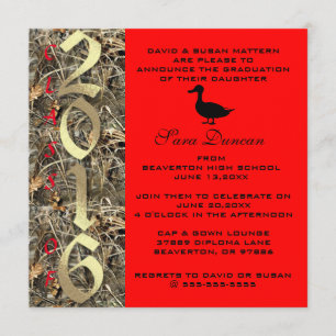 Camo Classic Elegant 2016 Graduation Invitation