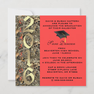Camo Classic Elegant 2016 Graduation Invitation