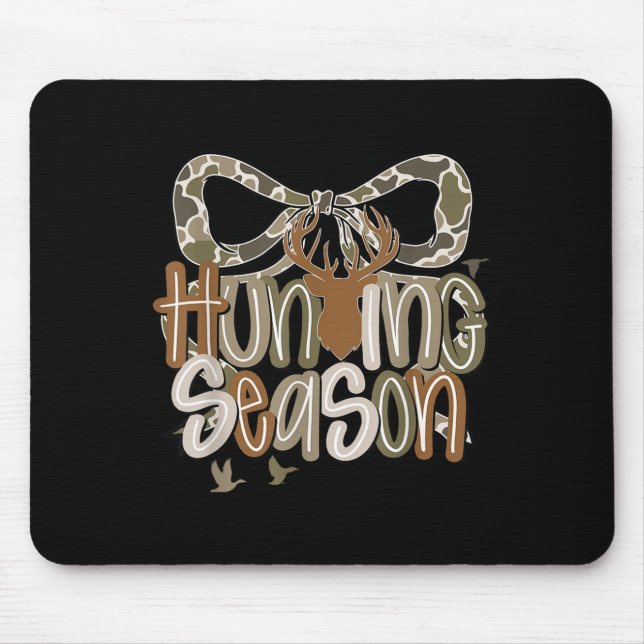 Camo Coquette Bow Deer Hunt Duck Hunting Women Gir Mouse Pad (Front)