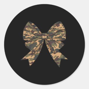Camo Coquette Bow Duck Hunting Girls Kids Women Hu Classic Round Sticker
