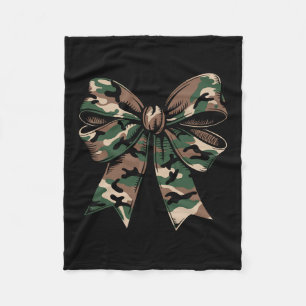 Camo Coquette Bow Duck Hunting Girls Women Deer Hu Fleece Blanket