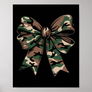 Camo Coquette Bow Duck Hunting Girls Women Deer Hu Poster