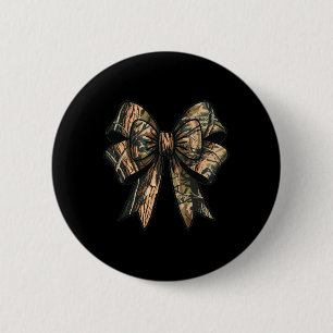 Camo Coquette Bow Duck Hunting Hunt Mom Camouflage 2 Inch Round Button