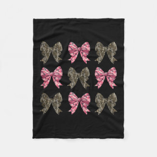 Camo Coquette Bow Duck Hunting Kids Girls Bows Wom Fleece Blanket