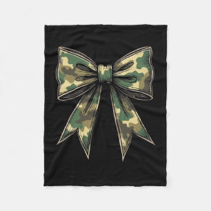 Camo Coquette Bow Hunt Duck Hunting Camouflage 2 Fleece Blanket