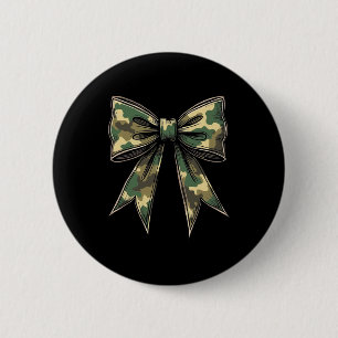 Camo Coquette Bow Hunt Duck Hunting Camouflage 2 Inch Round Button