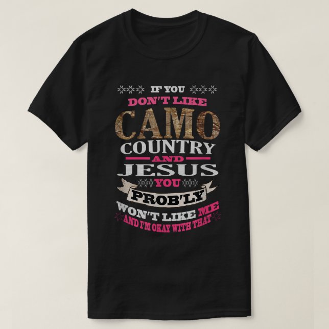 Camo Country Jesus  T-Shirt (Design Front)