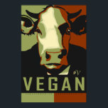 Camo Cow Pop Art Poster - Vegan<br><div class="desc">This poppy poster pop-art inspired poster with "Vegan" and our classic Cow headshot in Camo is vegan to the core and a shout out to our bovine buddies. This hand drawn design by Armagarden uses modern colours to pop off any wall you throw it on! Visit our blog at Armagarden.co...</div>